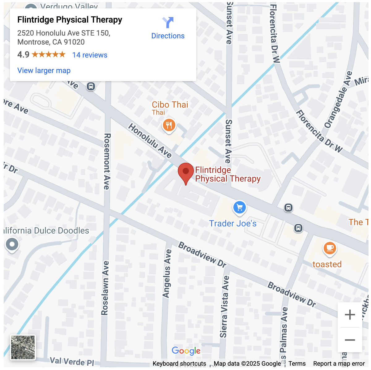 Map showing Flintridge Physical Therapy location near the trader joes in Honolulu. Click to open in Google Maps.